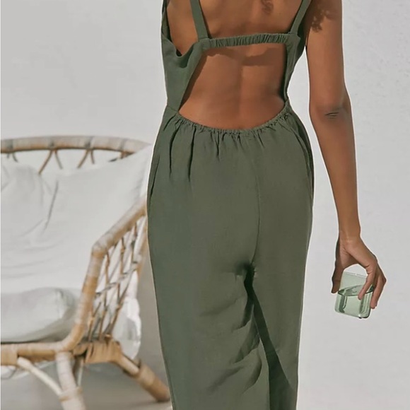 NWT Anthropologie size XS green jumpsuit - Picture 2 of 11